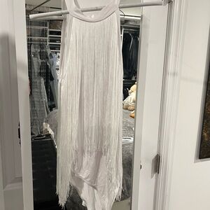 White Fringe Sleeveless Top